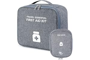 MECCTUCK 2-częściowy zestaw pierwszej pomocy, pakiet lekarski, torba medyczna sportowa, przenośna torba na lekarstwo, pusty zestaw medyczny o dużej pojemności, wodoodporny zestaw medyczny, do biura, domu,