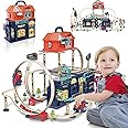 fisca 197 Pieces Train Tracks Toy Set for Toddlers Age 3-10, Rail Playset, Railway Rail Toy Car, Toy Birthday for Boys Girls