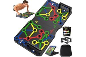 AERLANG Push Up Board, Foldable Fitness Training System 20 in 1 Multi Functional Home Gym Equipment for Upper Body Strength Training Burn Fat Sculpt Shoulders Chest Back Triceps