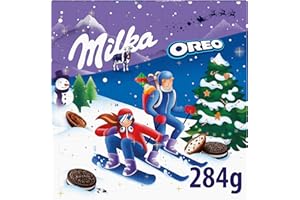 Milka Oreo Advent Calendar Chocolate with Milk of the Alps and Cocoa Cookies, Special Edition Christmas - 10 oz