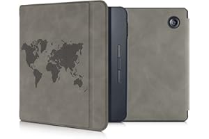 kwmobileÉtui Compatible avec Kobo Libra H2O Coque - Étui à Rabat magnétique tabletteeReader Similicuir - Gris