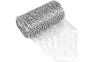 TSLBW Rodent Proofing Wire Metal Mesh 6m x 127mm Steel Wool Mice Stainless Steel Woven Wire Rodent Control Mesh Gaps Blocker Coarse Wire Wool Fill Fabric DIY Kit Easy to Use Stop Rats and Insect Pest