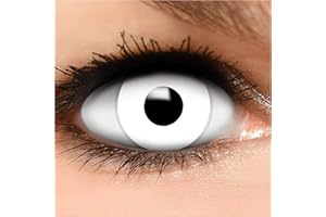 FUNZERA® Lentillas de Colores Zombi + recipiente para lentes de contacto, sin dioptrías pack de 2 unidades - cómodas y perfectas para Halloween, Carnaval, sin corregir