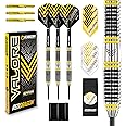 RED DRAGON Valore 22g Brass Steel Tip Darts Set with Dart Flights and Dart Shafts (Stems) Including Darts Wallet