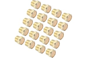QUARKZMAN 20 st pneumatisk avgasrör, 1/4 tum NPT tyst manlig sintrad brons luftledningssladd för pneumatiska verktyg och industrimaskiner