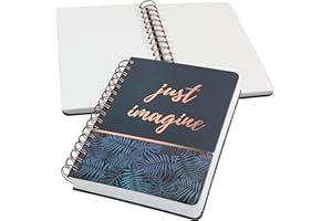 Sigel JN603 Cuadernos espiral premium, 16.8 x 21.5 cm, punteado, tapa dura, motivo selva, azul/oro rosa, Jolie