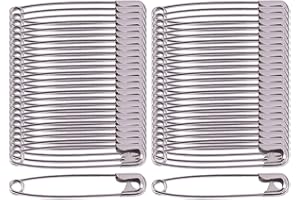 BSTHP Spille di sicurezza, 45 mm, resistenti e resistenti, placcate in nichel, confezione da 50