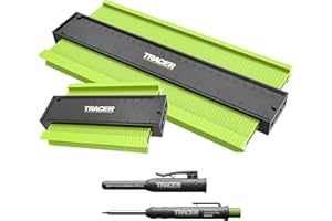 Tracer Contour Gauges and Deep Hole Construction Pencil Set. 130mm (5”) & 250mm (10”) Precise Profile Tools. 2 x Gauges and Carpenters Pencil Set