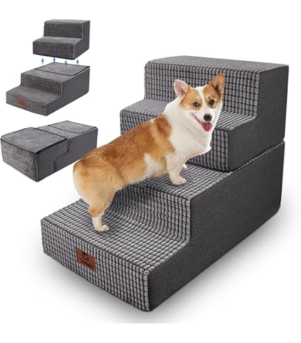 Hundetreppe Bett HOBBYDOG Tiertreppe INARI Größe M - Zusammenklappbare Einsteighilfe Für Hunde & Katzen Hunderampe Auto