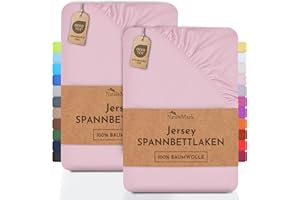 NatureMark 2-pak prześcieradło z jerseyu, prześcieradło ze 100% bawełny w wielu rozmiarach i kolorach JAKOŚĆ BRANŻY ÖKOTEX Standard 100, 90 x 200 cm - 100 x 200 cm, Różowy