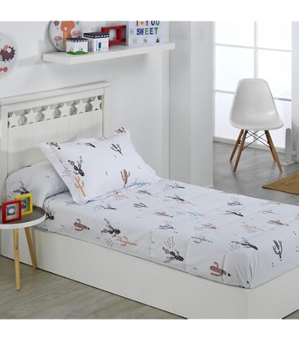 Edredón Ajustable Para Cama Infantil Zarautz - Color Nude, Talla 90, Incluye Funda De Cojín