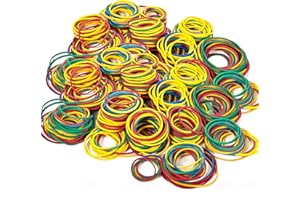 ‎YOOSSO 500 Stück Bunte Gummibänder, 25/38/50 mm Gummiband klein Gummiringe Gummis Haushaltsgummi Gummiringerl Elastizität für Zuhause Schule Büro