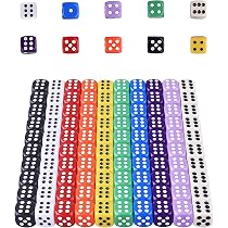 JEXOWIQ 20 Dés 6 Faces Multicolores - 16mm Coin Arrondi - Pour Jeux Tenzi, Farkle, Yahtzee