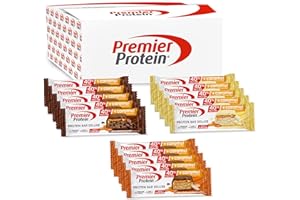 Premier Protein Bar Deluxe 40% Multiflavourbox 15x50g - Haute teneur en protéines + Hydrates de carbone réduits + Sans huile de palme