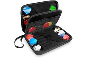 flintronic Custodia per Freccette, Custodia Rigida per Freccette Portatile e Resistente, Borsa per Freccette di Ricambio per 12 Freccette con Punta in Acciaio o Freccette con Punta Morbida(Nero)