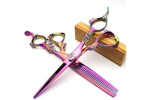 SHARONDS Tijeras de peluquería de 5,5 pulgadas y 6 pulgadas, color morado