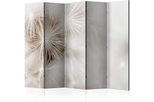 murando Decorative Room Divider Dandelion Flower 225x172 cm / 89"x68" Single-Sided Folding Screen 5 Panels Room Partition Non-Woven Canvas Print Opaque Photo Display b-B-0140-z-c