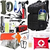 Survival Kit, Survival Backpack 72 Hours with Axe Survival, First Aid Kit, First Aid Kit, Emergency Solar Radio with Crank