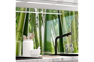 Stickerprofis Küchenrückwand hochglänzend selbstklebend - BAMBUSWALD - 1,8mm, Hartkunststoff, alle Untergründe, Spritzschutz, PREMIUM 60 x 400cm