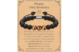 TEVOP 21st 30th 40th 50th 60th 70th Birthday Gifts for Men, Tiger Eye Stone Bracelet Birthday Presents for Him Grandad Dad Son Brother Grandson Friend, Perfect Mens Birthday Gift Ideas
