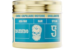BANDIDO Hair Wax Blue 5 – Cire cheveux homme tenue moyenne, effet mouillé brillant – Cire pour cheveux modelante parfum fruité – Fibre coiffante pour tous types de cheveux – 125 ml