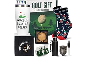 ONEHAUS Golf Geschenke für Männer, Golf Zubehör Lustige Weihnachtsgeschenke für Männer Papa, Golfgeschenk Geburtstag Weihnachten Herren Socken Becher Vater Kollegen Opa Freund
