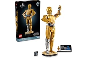 Lego Star Wars C-3PO Figurine droïde à Construire et Afficher avec Figurine C-3PO, Collection Star Wars pour la Maison ou Le Bureau, idée Cadeau nostalgique pour Adultes, Fans ou collectionneurs,