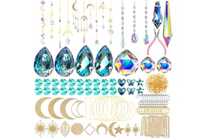 VEEKAY 355 Pieces Sun Catcher Crystal Craft Set, DIY Sun Catcher Window Decoration, Sun Catcher Crystal Wind Chime, Suncatcher Wind Chime Crafts, Window Decoration Hanging for Home, Office, Garden,
