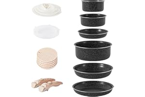 RIOVARM Induzione Set di pentole e padelle con manici staccabili, Impilabile Antiaderente In granito Set di pentole con coperchi, Salvaspazio Set di utensili da cucina Senza PFOA, Padella, Casseruole