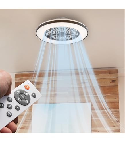 COSTWAY Deckenventilator Mit LED-Licht – 48 Cm, 6 Geschwindigkeiten, Dimmbar, Timer, Fernbedienung