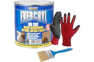 Nassboards - Everbuild Evercryl One Coat Repair Compound - 5 Litre, Fibre Reinforced Sealant for Roof Reparation - Algae and Fungus Resistant, One Coat Roof Repair - Multi Use & Weather Proof