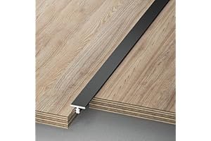 Raouoae T-Formleiste Übergangsschiene Übergangsprofil Türschwelle Für Laminat Und Parkett Door Divider Strip 100 Cm Länge 3 Stück Bodenprofil Für Nahtlose Übergänge(Schwarz,Breite: 8mm)