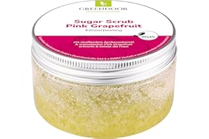 GREENDOOR Gommage pour le corps Sugar Scrub pamplemousse 230 g, végétalien gommage au sucre sans microplastique, exfoliant naturel pour les femmes et les hommes