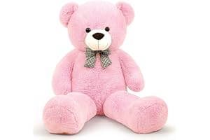 SNOWOLF Olbrzymi miś pluszowy miś przytulny 120 cm duży pluszowy miś z kokardką (różowy)