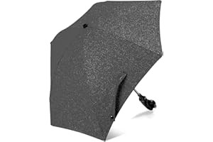 Winload Ombrelle Universelle Poussette, Irrégulière Parapluie Parasol pour Poussette et Landau, Anti UV 50+, Fixation pour Tube Rond ou Oval, avec Pince de Fixation Réglable, Diamètre 86cm, noir