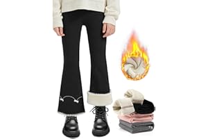 Eisnnu Thermoleggins für Mädchen,Schlaghose Stretch Flared Winter Baumwolle Warm Hosen für Kinder und Kleinkinder