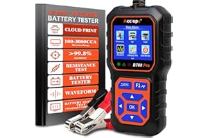 ACCLOPE BT60 Pro Tester per Batterie Auto 100-3000 CCA con Stampa Cloud 6V 12V 24V AGM Litio Gel Analizzatore Digitale Alternatore Automobilistico Sistema di Avviamento e Carica per Auto Moto Camion Furgoni