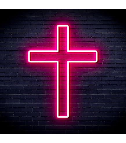Jesus-Kreuz Neonschild – Warmweißes LED-Licht, 40,9 X 30,5 Cm, USB-Betrieb