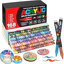 ABEIER 120 kleuren acrylverf pennen voor volwassenen, zachte