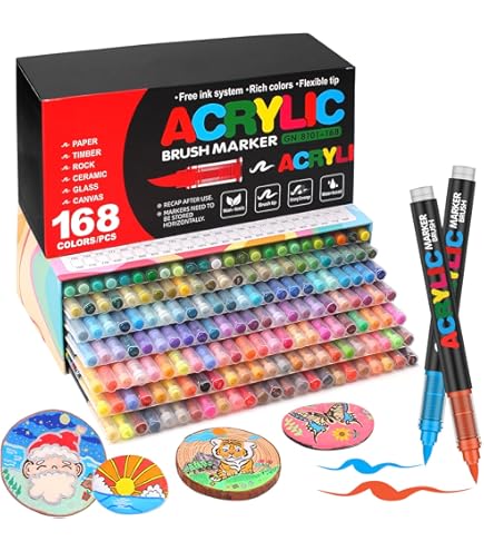 VAKKI 12 Pezzi di Pennarelli Acrilici Nero, 1-6 mm Pennarello Impermeabile nero per Legno, Tela, Pietra, Plastica, Abbigliamento, Tessuti e Textile, Pennarello Permanente Nero a Base di Vernice