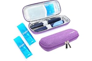 YOUSHARES Insulin Case with 2PCS Ice Packs - Insulin Cooler Travel Case Medicine Cooler for Travel Diabetic Supplies Insulin Pen Case (Purple)