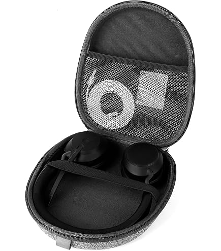 Geekria UltraShell Coque Compatible avec Jabra Elite 45h, Evolve2 30 MS, Evolve2 65 UC, Evolve2 75 PC Casque Filaire, Coque Rigide de Remplacement Sac