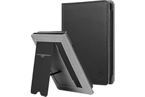 FINTIE Funda Vertical para Kobo Clara HD - Carcasa de Cuero Sintético con Bolsillo para Tarjeta y Correa de Mano Función de Soporte y Auto-Reposo/Activación, Negro
