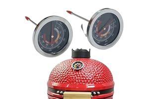 FAQQI 2 PCS, Replacement Thermometer for Big Green Egg - Accurate Temperature Gauge for BBQ Grills and Smokers - Easy to Install, Durable Design for Consistent Cooking