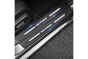 RIDGOEL 4 Pezzi Adesivi per Battitacco per Dodge Nitro, Adesivi Soglia Auto in Fibra di Carbonio Protezioni per Davanzali per Porte Auto (Nitro)