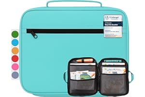 bunnyboo TipToi Tasche - [DAS ORIGINAL] - Platz für bis zu 8 Bücher - mit Einsatz für Tiptoi Stift, TipToi Kabel und Batteriefach - Tasche für TipToi Stift gehört in jedes Starterset TipToi (Türkis)