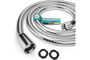 Engelbach® Tubo doccia flessibile 1,5m in acciaio inox - Con attacco standard - Flessibile e testato per l'acqua potabile - Made in Germany