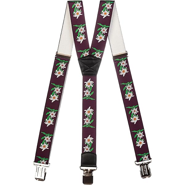 Oktoberfest Hosenträger Set - Bayerische Accessoires Mit Krawatte Blau-Weiß