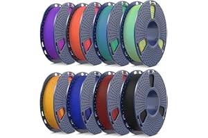 SUNLU Dual Color Matte PLA Filament Bundle, 3D Printer PLA Filament 1.75mm Mini Spool, Dimensional Accuracy +/- 0.02mm, 8 Rolls of 0.25 kg (Matte Black+ 7 Matte Dual)