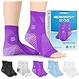 BraceAbility Neuropathy Socks for Women and Men - Toeless Compression Foot Neuropathy Socks, Peripheral Neuropathy Socks, Diabetic Neuropathy Socks, Arthritis Socks (XL - Purple)